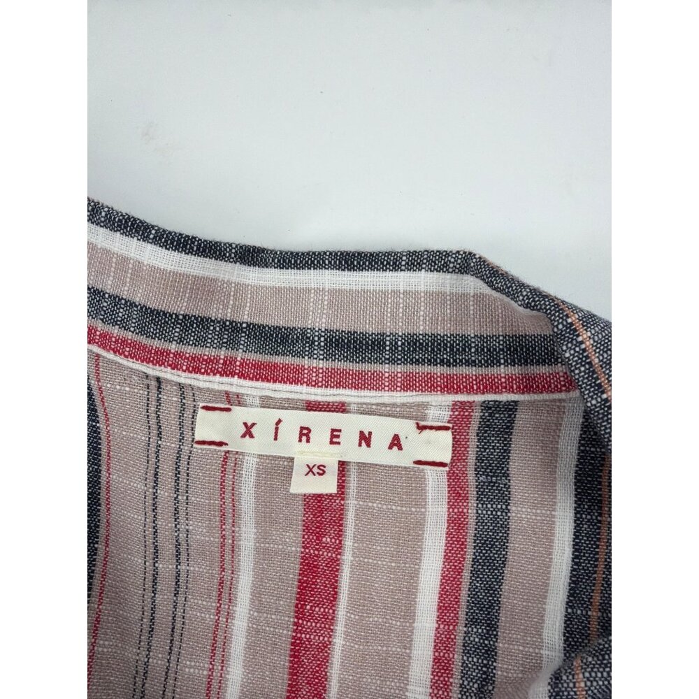 Xírena Jasper Womens Size XS Striped Blazer Lightweight Cotton Blue Red Coastal - Picture 3 of 6